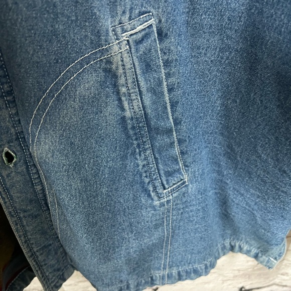 Vintage Reservoir Sportswear Jacket Men XL Jean Denim Flannel Lined Work Shacket - Picture 8 of 13